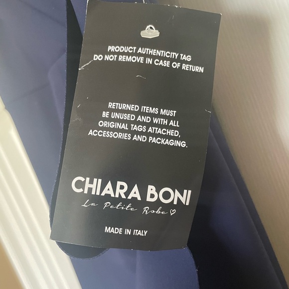 BRAND NEW WITH TAGS Chiara Boni La Petite Robe Navy Blue Trumpet Gown. - Picture 10 of 11